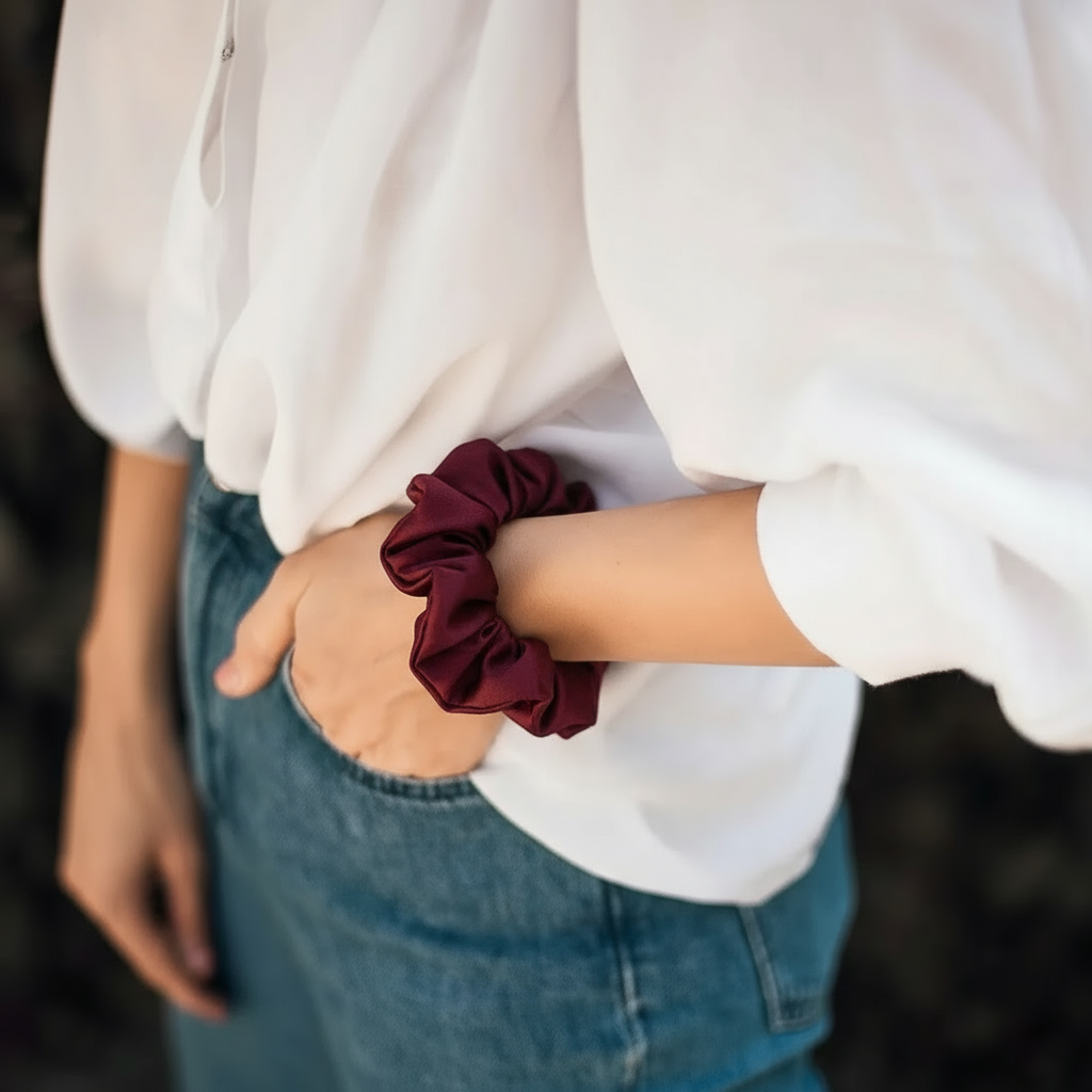 Chouchou en Soie de Mûrier 22 Momme 3cm – SOMNELA