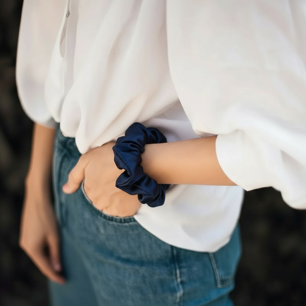 Chouchou en Soie de Mûrier 22 Momme 3cm – SOMNELA