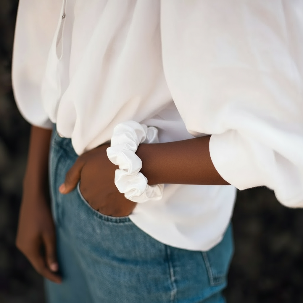 Chouchou en Soie de Mûrier 22 Momme 3cm – SOMNELA