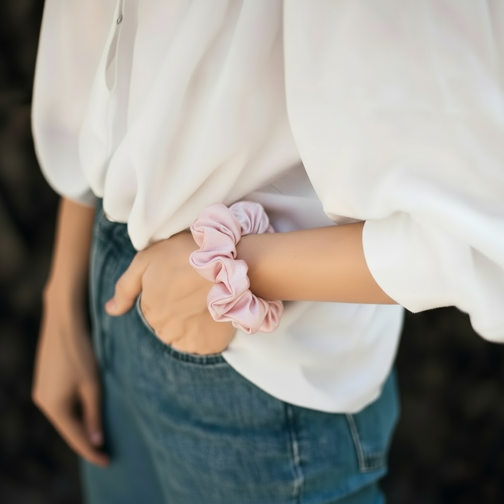 Chouchou en Soie de Mûrier 22 Momme 3cm – SOMNELA