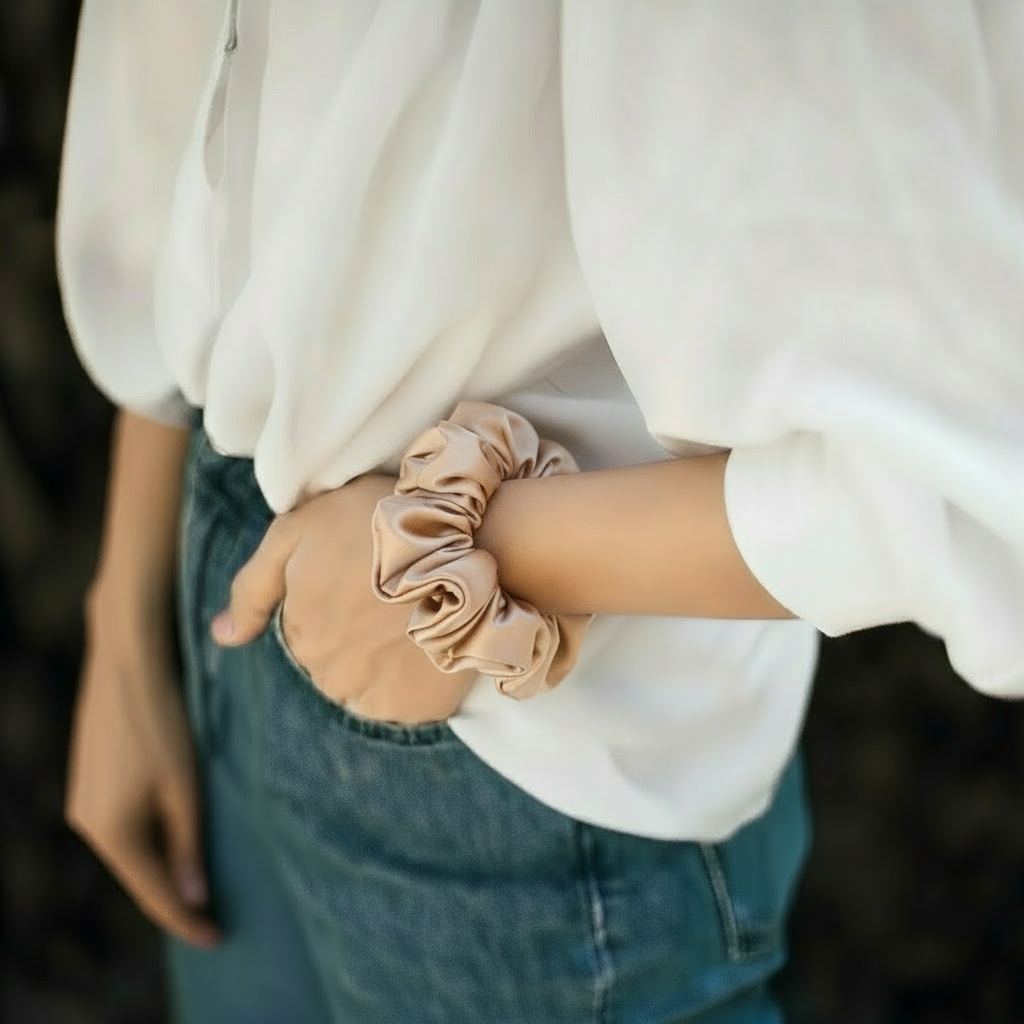 Chouchou en Soie de Mûrier 22 Momme 3cm – SOMNELA